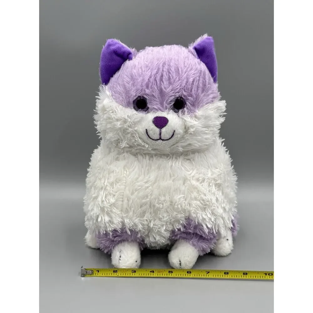 Kids Of America Corp Purple White Fluffy Kitty Cat Plush 12” Stuffed Animal 2017
